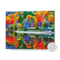 Алмазная картина по номерам Art Gallery Premium Colorful Trees By The Lake 40x50cm (GA78896)