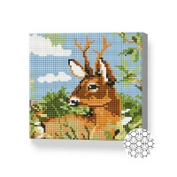 Алмазная картина по номерам Art Gallery Premium Deer in the forest 20x20cm (BJ620)