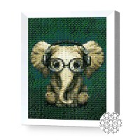 Pictura cu diamante după numere Art Gallery Premium Elephant In Headphones 20x30cm (JS25227)