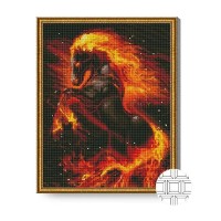 Pictura cu diamante după numere Art Gallery Premium Fire Horse 40x50cm (QB205855)