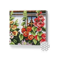 Алмазная картина по номерам Art Gallery Premium Flowers at home 20x20cm (BJ766)