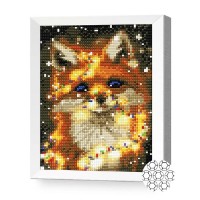 Pictura cu diamante după numere Art Gallery Premium Fox In Lanterns 20x30cm (JS25447)