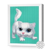 Pictura cu diamante după numere Art Gallery Premium Gray Cat 20x30cm (JS20848)