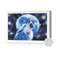 Pictura cu diamante după numere Art Gallery Premium Howl At The Moon 20x30cm (JS27633)