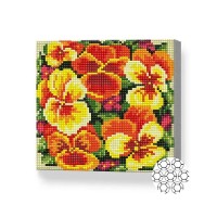 Алмазная картина по номерам Art Gallery Premium Orange and yellow violets 20x20cm (BJ1066)