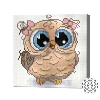 Алмазная картина по номерам Art Gallery Premium Owl with bows 20x20cm (BJ1164)