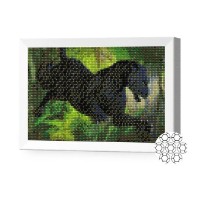 Pictura cu diamante după numere Art Gallery Premium Panther In A Jump 20x30cm (JS25387)