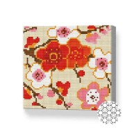 Pictura cu diamante după numere Art Gallery Premium Red And Pink Flowers 20x20cm (BJ531)