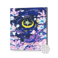 Pictura cu diamante după numere Art Gallery Premium Reflection Of The Moon In The Lake 30x40cm (GB84717)