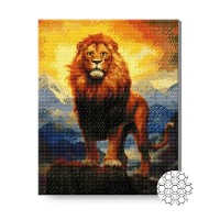 Pictura cu diamante după numere Art Gallery Premium Royal Lion 40x50cm (GA87318)
