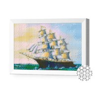 Pictura cu diamante după numere Art Gallery Premium Ship At Sea 20x30cm (JS26270)