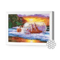 Pictura cu diamante după numere Art Gallery Premium Ship In A Bottle 20x30cm (JS24676)