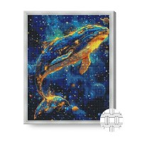 Pictura cu diamante după numere Art Gallery Premium Space Whale 40x50cm (QB206519)
