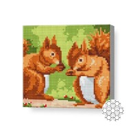 Pictura cu diamante după numere Art Gallery Premium Squirrels with acorns 20x20cm (BJ579)