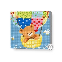 Pictura cu diamante după numere Art Gallery Premium Teddy Bear In A Hot Air Balloon 20x20cm (BJ495)