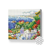 Pictura cu diamante după numere Art Gallery Premium Terrace with sea view 20x20cm (BJ885)