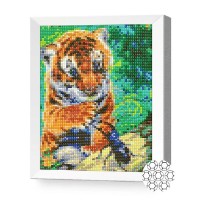 Pictura cu diamante după numere Art Gallery Premium The Tiger Cub And The Beetle 20x30cm (JS24621)