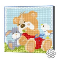 Pictura cu diamante după numere Art Gallery Premium Three friends 20x20cm (BJ552)