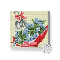 Pictura cu diamante după numere Art Gallery Premium Umbrella with blue flowers 20x20cm (BJ929)