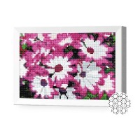 Pictura cu diamante după numere Art Gallery Premium White And Pink Flowers 20x30cm (JS12375)