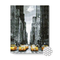 Pictura cu diamante după numere Art Gallery Premium Yellow Taxis In New York 40x50cm (GA82958)