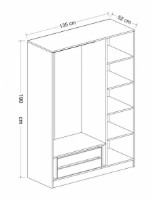 Шкаф Trendy 2243 White/Walnut 135x190x52cm GTR004924 фото №6 — интернет-магазин Desire.md