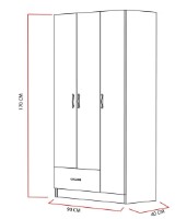 Шкаф Trendy Gabi White 90x170x40cm GTR005845 фото №4 — интернет-магазин Desire.md
