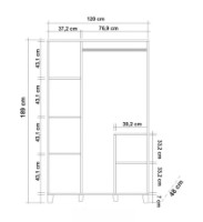 Шкаф Trendy Hedera Pine Atlantic 120x189x48cm GTR005861 фото №5 — интернет-магазин Desire.md