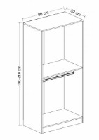 Шкаф Trendy Kale 210 White 90x210x52cm GTR004796 фото №5 — интернет-магазин Desire.md