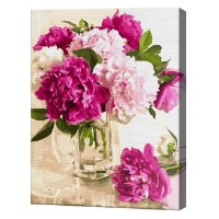 Картина по номерам Art Gallery Econom Букет пионов в стекляной вазе 40x50cm (GX34830)
