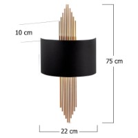 Candelabru de perete Trendy 617 A Black/Copper 22x75x10cm GTR002323 imaginea #2 — magazin online Desire.md