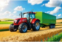 Puzzle Trefl Agricultural Machinery-Tractor With Trailer (16494)