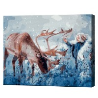 Tablou pe numere Art Gallery Econom Cerbul și fată 40x50cm (GX33931)