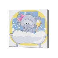 Картина по номерам Слоник в ванной Art Gallery Premium 20x20cm (BX2233)