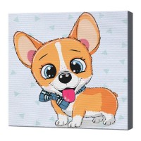 Картина по номерам Милая корги Art Gallery Premium 20x20cm (BX2880)