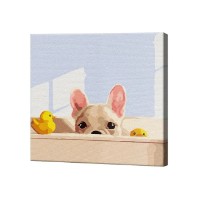 Картина по номерам Art Gallery Premium Щенок и уточка 20x20cm (BX3646)