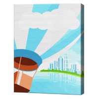 Tablou pe numere Art Gallery Premium Бело-голубой воздушный шар 20x30см (CX4493)