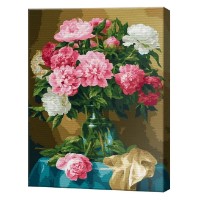 Tablou pe numere Art Gallery Premium Bujori albi și roz 40x50cm (GX32388)