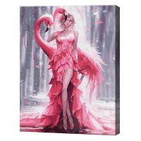 Tablou pe numere Art Gallery Premium Blondă și flamingo 30x40cm (EX8432)