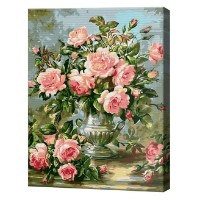 Tablou pe numere Art Gallery Premium Buchet de trandafiri pe masă 30x40cm (EX8254)