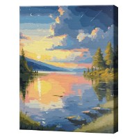 Tablou pe numere Art Gallery Premium Răsărit pe lac 30x40cm (EX8716)
