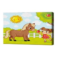 Tablou pe numere Art Gallery Premium Fetița cu căluț 20x30cm (CX4880)