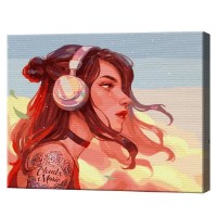 Tablou pe numere Art Gallery Premium Fată în căști 40x50cm (GX39066)