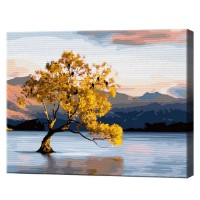 Tablou pe numere Art Gallery Premium Copac în mijlocul lacului 40x50cm (GX42304)