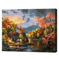 Tablou pe numere Art Gallery Premium Cabană în mijlocul pădurii 40x50cm (GX435030