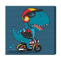 Tablou pe numere Art Gallery Premium Крутой динозаврик-велосипедист 20x20см (BX2474)