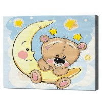 Tablou pe numere Art Gallery Premium Мишка на луне 20x30см (CX4873)