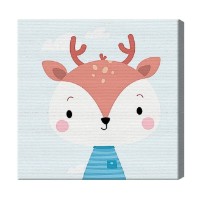 Tablou pe numere Art Gallery Premium Олененок в полосатой футболке 20x20 (BX2357)