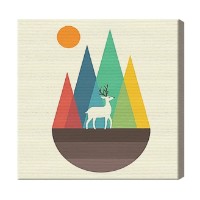 Tablou pe numere Art Gallery Premium Олень и разноцветные горы 20x20см (BX2351)