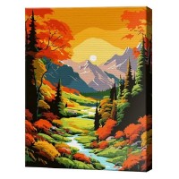 Tablou pe numere Art Gallery Premium Pădurea de toamnă în munți 30x40cm (EX8389)